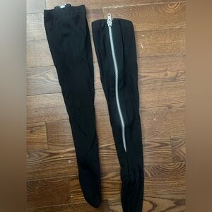 Black Over-the-Knee thigh highs stocking with Zipper